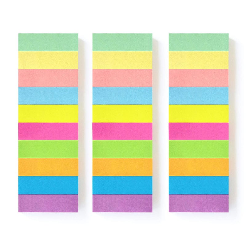 Eastern Wolf 30 Pads 0.5x1.8 Sticky Notes Flags Tabs Page Markers 10 Bright Color Sticky Index Tabs Page Flags 80 Sheet/Pad - Image 3